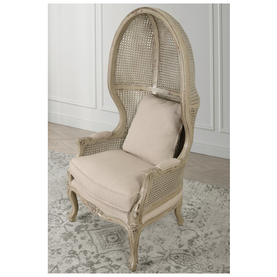 AFD Chairs, Beige,Cream,beige,ivory,sand,nude, Dome Chairs,dome,balloon, Complete Vanity Sets, Parchment, Beige Linen, Mahogany Wood, Linen, Seating, 815781024561, I-JM/HUP016/PM