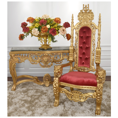 AFD Chairs, Gold, Complete Vanity Sets, Gold, Mahogany, Velvet, Seating, 876225005614, I-JM/HUP052-GD