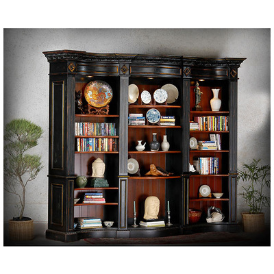Shelves and Bookcases AFD Hardwoods Black I-JM/HWC004/BK 810071642920 Furniture/Chests And Cabinets Blackebony Bookcase Bookshelf Complete Vanity Sets 