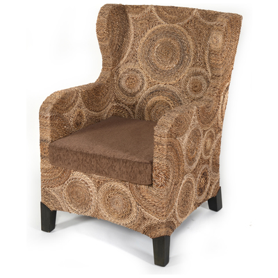 Chairs AFD Water Hyacinth Weave Chenille Natural Weave Brown Fabric I-WV-205 876225006024 Seating Brown sable Complete Vanity Sets 