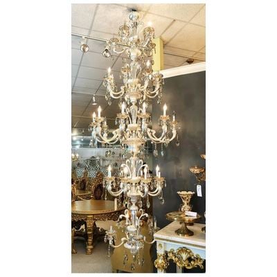 Chandelier AFD Plated Metal Crystal Silver Plate Crystal L-HY-3810-BS 810110390232 Chandeliers/Other Lighting Silver 5 to 8 Light 5-light 5 light 5 Complete Vanity Sets 