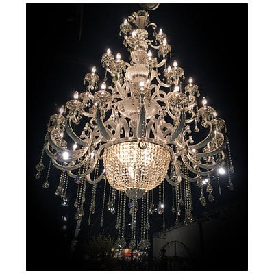 Chandelier AFD Cast Metal Crystal Champagne Silver Hues Crystal L-HY-5047-18+12 810110390539 Chandeliers Silver 5 to 8 Light 5-light 5 light 5 Complete Vanity Sets 