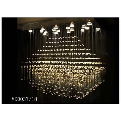 Chandelier AFD Stainless Steel Glass Crystal Chrome Plate Clear L-KL-CK0037-18 876225006833 Chandeliers 5 to 8 Light 5-light 5 light 5 Complete Vanity Sets 