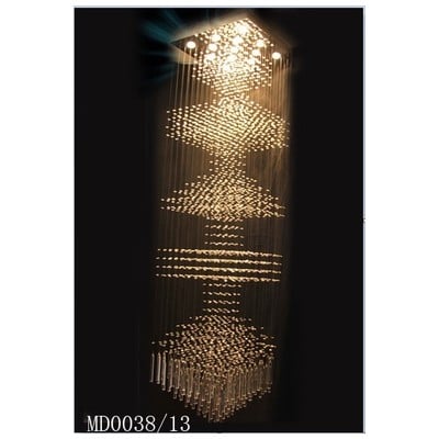 Chandelier AFD Stainless Steel Glass Crystal Chrome Plate Clear L-KL-CK0038-4 815781021676 Chandeliers 5 to 8 Light 5-light 5 light 5 Complete Vanity Sets 