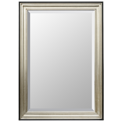 Mirrors AFD Wood Mirror Silver Black M72324X36SIB 810071643323 Mirrors BlackebonySilver Complete Vanity Sets 