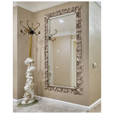 Mirrors AFD Polyurethane Cast Mirror Antique Silver Leaf Mirror M82330X60-2002A 876225009582 Mirrors Complete Vanity Sets 