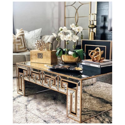 Coffee Tables AFD Mirror Mdf Antique Gold Antique Mirrored ZGG-JS-0962-B 810071640629 Furniture Wood Plywood Hardwoods MDF MIN Complete Vanity Sets 