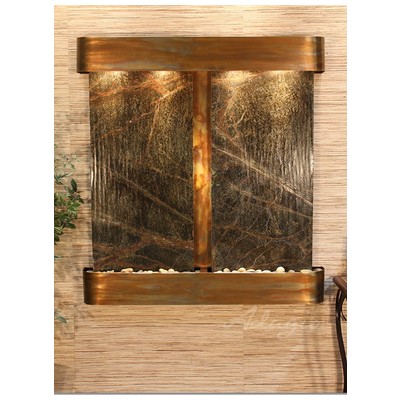 Indoor Fountains Adagio Aspen Falls Rustic Copper GreenMarble Wall AFR1005 764753338369 BlackebonyGreenemeraldteal Wall Small Copper Complete Vanity Sets 