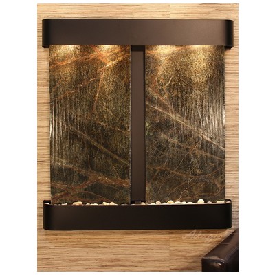 Adagio Indoor Fountains, black, ebony, green, , emerald, teal, , Wall, , Copper, Complete Vanity Sets, GreenMarble, Wall, 764753338260, AFR1505,Small