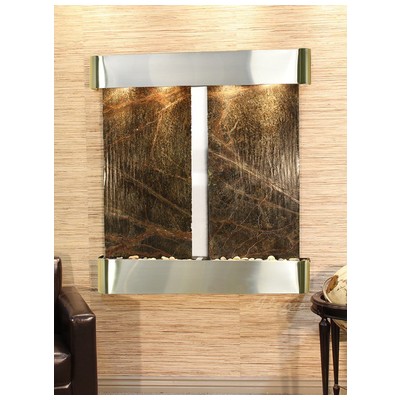 Indoor Fountains Adagio Aspen Falls Stainless Steel GreenMarble Wall AFR2005 764753338468 BlackebonyGreenemeraldteal Wall Small Stainless Steel Antique Bronze Complete Vanity Sets 