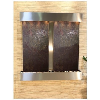 Indoor Fountains Adagio Aspen Falls Stainless Steel Multi-ColorFeatherstone Wall AFS2014 764753338734 Blackebony Wall Small Stainless Steel Antique Bronze Complete Vanity Sets 