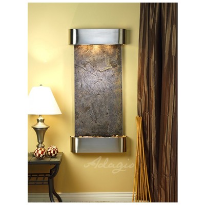 Indoor Fountains Adagio Cascade Springs Stainless Steel GreenFeatherstone Wall CSR2012 764753337829 BlackebonyGreenemeraldteal Wall Small Stainless Steel Antique Bronze Complete Vanity Sets 