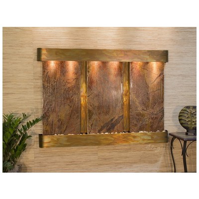Indoor Fountains Adagio Olympus Falls Rustic Copper BrownMarble Wall OFR1006 764753338970 BlackebonyBrownsable Wall Small Copper Complete Vanity Sets 