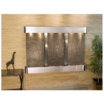 Indoor Fountains Adagio Olympus Falls Stainless Steel Multi-ColorNatural Slate Wall OFR2004 764753339007 Blackebony Wall Small Stainless Steel Antique Bronze Complete Vanity Sets 