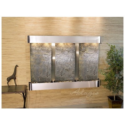 Indoor Fountains Adagio Olympus Falls Stainless Steel GreenFeatherstone Wall OFR2012 764753339021 BlackebonyGreenemeraldteal Wall Small Stainless Steel Antique Bronze Complete Vanity Sets 