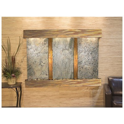 Indoor Fountains Adagio Olympus Falls Rustic Copper GreenNatural Slate Wall OFS1002 764753339199 BlackebonyGreenemeraldteal Wall Small Copper Complete Vanity Sets 