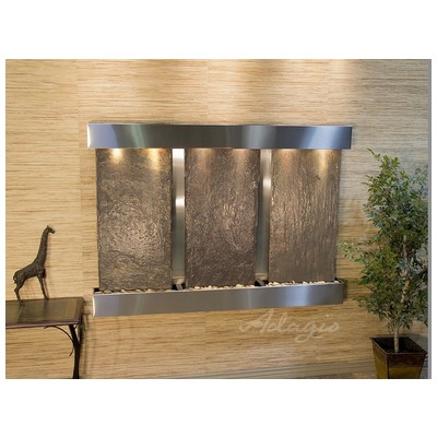 Indoor Fountains Adagio Olympus Falls Stainless Steel Multi-ColorNatural Slate Wall OFS2004 764753339304 Blackebony Wall Small Stainless Steel Antique Bronze Complete Vanity Sets 