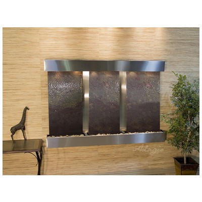 Indoor Fountains Adagio Olympus Falls Stainless Steel Multi-ColorFeatherstone Wall OFS2014 764753339335 Blackebony Wall Small Stainless Steel Antique Bronze Complete Vanity Sets 