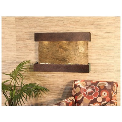 Indoor Fountains Adagio Reflection Creek Copper Vein GreenNatural Slate Wall RCS5002 764753337553 BlackebonyGreenemeraldteal Wall Small Copper Complete Vanity Sets 