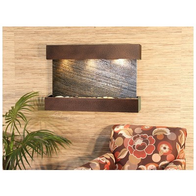 Indoor Fountains Adagio Reflection Creek Copper Vein GreenFeatherstone Wall RCS5012 764753337539 BlackebonyGreenemeraldteal Wall Small Copper Complete Vanity Sets 