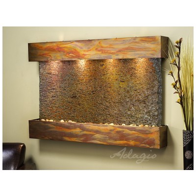 Indoor Fountains Adagio Sunrise Springs Rustic Copper Multi-ColorNatural Slate Wall SSS1004 764753340508 Blackebony Wall Small Copper Complete Vanity Sets 