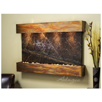 Indoor Fountains Adagio Sunrise Springs Rustic Copper GreenMarble Wall SSS1005 764753340560 BlackebonyGreenemeraldteal Wall Small Copper Complete Vanity Sets 