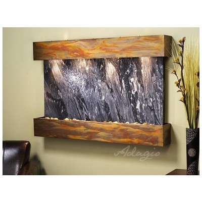 Indoor Fountains Adagio Sunrise Springs Rustic Copper BlackMarble Wall SSS1007 764753340584 Blackebony Wall Small Copper Complete Vanity Sets 
