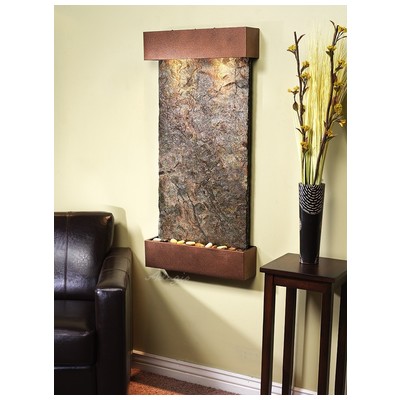 Indoor Fountains Adagio Whispering Creek Copper Vein GreenNatural Slate Wall WCS5002 764753337133 BlackebonyGreenemeraldteal Wall Small Copper Complete Vanity Sets 