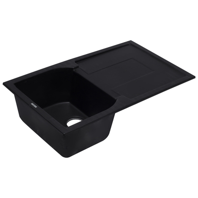 Single Bowl Sinks Alfi Kitchen Granite Composite Black Black Drop In AB1620DI-BLA 811413025227 Kitchen Sink Blackebony Drop-In Single Black 