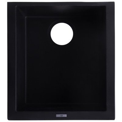 Bar Sinks Alfi Kitchen Granite Composite Black Black Under Mount AB1720UM-BLA 811413023629 Kitchen Sink Black Granite Composite Black Undermount Rectangular Rectangle 