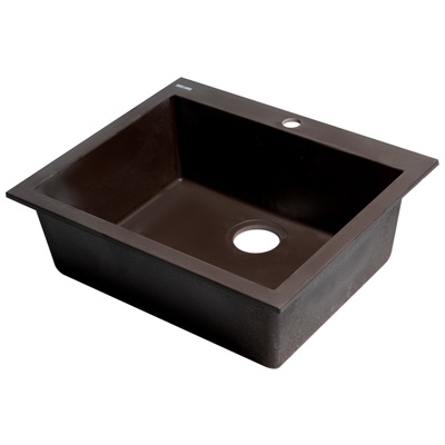 Single Bowl Sinks Alfi Granite Composite Chocolate Drop In AB2420DI-C 811413028143 Kitchen Sink Drop-In Single Brown Chocolate Espresso 