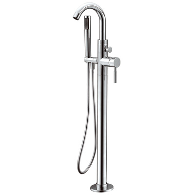 Alfi Clawfoot Freestanding Tub Faucets, Complete Vanity Sets, Polished Chrome, Modern, Indoor, Brass, Floor Mount, Tub Filler, 811413020321, AB2534-PC