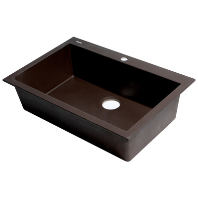 Single Bowl Sinks Alfi Granite Composite Chocolate Drop In AB3020DI-C 811413028167 Kitchen Sink Drop-In Single Brown Chocolate Espresso 