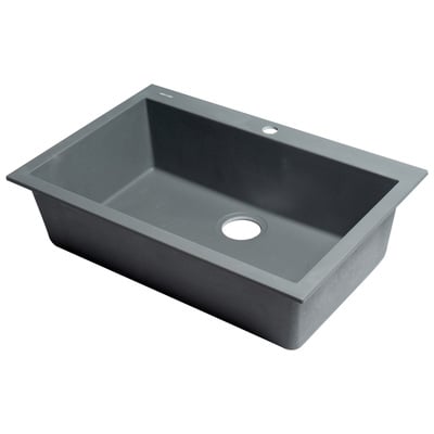 Single Bowl Sinks Alfi Granite Composite Titanium Drop In AB3020DI-T 811413027894 Kitchen Sink Drop-In Single Metal Steel Titanium Bronze Gu 