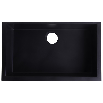 Single Bowl Sinks Alfi Kitchen Granite Composite Black Black Under Mount AB3020UM-BLA 811413023322 Kitchen Sink Blackebony Undermount Single Black 