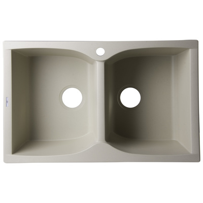 Double Bowl Sinks Alfi Kitchen Granite Composite Biscuit Biscuit Drop In AB3220DI-B 811413023490 Kitchen Sink BISCUIT Drop-In Complete Vanity Sets 