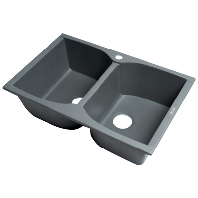 Double Bowl Sinks Alfi Granite Composite Titanium Drop In AB3220DI-T 811413027917 Kitchen Sink Colors White Black Blue GrayMe Drop-In 