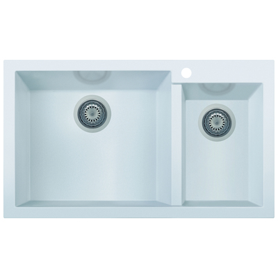 Double Bowl Sinks Alfi Kitchen Granite Composite White White Drop In AB3319DI-W 811413025111 Kitchen Sink Whitesnow Colors White Black Blue Gray Drop-In Complete Vanity Sets 