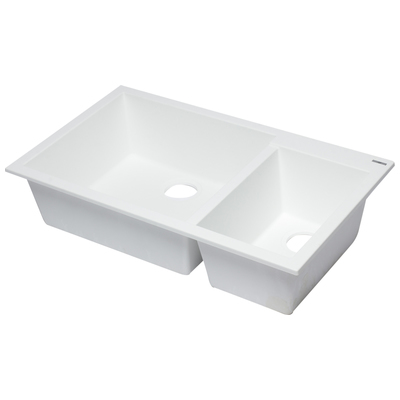 Double Bowl Sinks Alfi Kitchen Granite Composite White White Under Mount AB3319UM-W 811413025142 Kitchen Sink Whitesnow Colors White Black Blue Gray Undermount Complete Vanity Sets 
