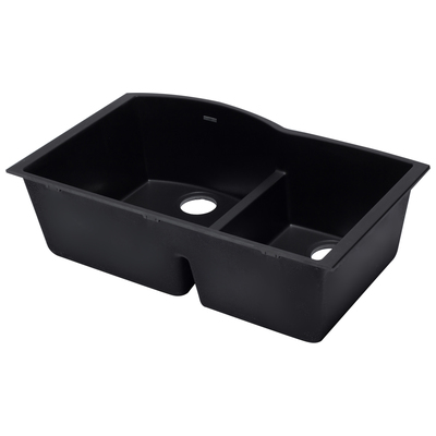 Double Bowl Sinks Alfi Kitchen Granite Composite Black Black Under Mount AB3320UM-BLA 811413025104 Kitchen Sink Blackebony Colors White Black Blue Gray Undermount Complete Vanity Sets 