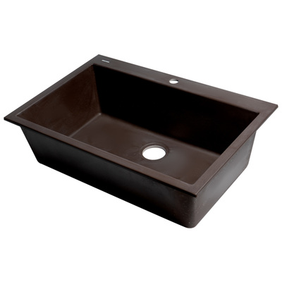 Single Bowl Sinks Alfi Granite Composite Chocolate Drop In AB3322DI-C 811413028211 Kitchen Sink Drop-In Single Brown Chocolate Espresso 