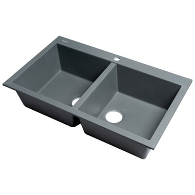 Double Bowl Sinks Alfi Granite Composite Titanium Drop In AB3420DI-T 811413027986 Kitchen Sink Colors White Black Blue GrayMe Drop-In 