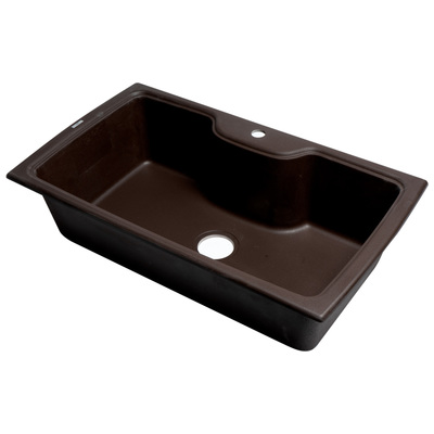 Single Bowl Sinks Alfi Granite Composite Chocolate Drop In AB3520DI-C 811413028273 Kitchen Sink Drop-In Single Brown Chocolate Espresso 