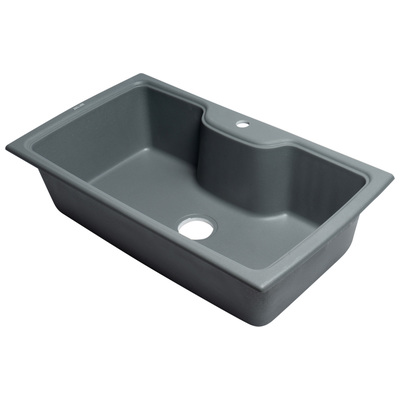 Single Bowl Sinks Alfi Granite Composite Titanium Drop In AB3520DI-T 811413028006 Kitchen Sink Drop-In Single Metal Steel Titanium Bronze Gu 