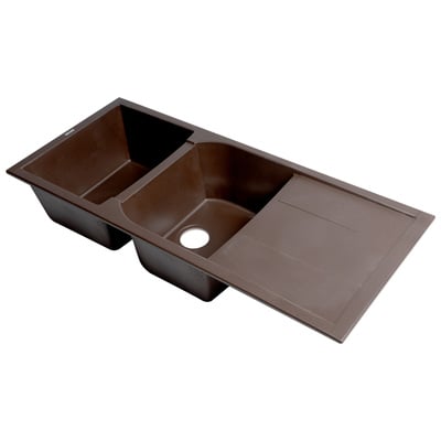 Double Bowl Sinks Alfi Granite Composite Chocolate Drop In AB4620DI-C 811413028280 Kitchen Sink Chocolate EspressoColors White Drop-In 