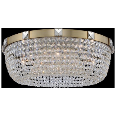 Flush Mount Lighting Allegri Impero Firenze Clear Brushed Champagne Gold Firenze Clear Indoor 027940-038-FR001 0720062359600 Flush Mount Gold Flush Mount Gold Golden 