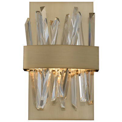 Wall Sconces Allegri Glacier Firenze Crystal Spears Brushed Champagne Gold Firenze Crystal Spears Indoor 030220-038 0720062362099 ADA Wall Sconce Gold Contemporary SCONCE Indoor Lighting 