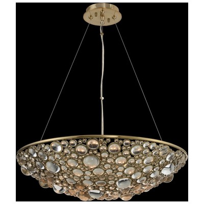 Pendant Lighting Allegri Ciottolo Firenze Clear Brushed Champagne Gold Firenze Clear Indoor 034250-038-FR001 0720062360040 Pendant Gold 1 Light 2 Light 3 Light 4 Ligh Concrete Metal Crystal Metal Brushed Champagne Gold Gold Me 