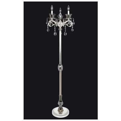 Allegri Floor Lamps, Silver, Art Deco,Contemporary,FLOOR,Modern,Traditional, Crystal,Firenze,Swarovski Elements Clear, Swarovski Elements Clear, Contemporary, E12 Candelabra, Swarovski Elements Clear, Indoor, Floor Lamp, 07200620126,65-69 Inches