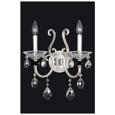 Wall Sconces Allegri Bedetti Firenze Clear Two Tone Silver Firenze Clear Indoor 10165-017-FR001 0720062013014 Wall Sconce Silver Classic Modern Classic Modern Indoor 